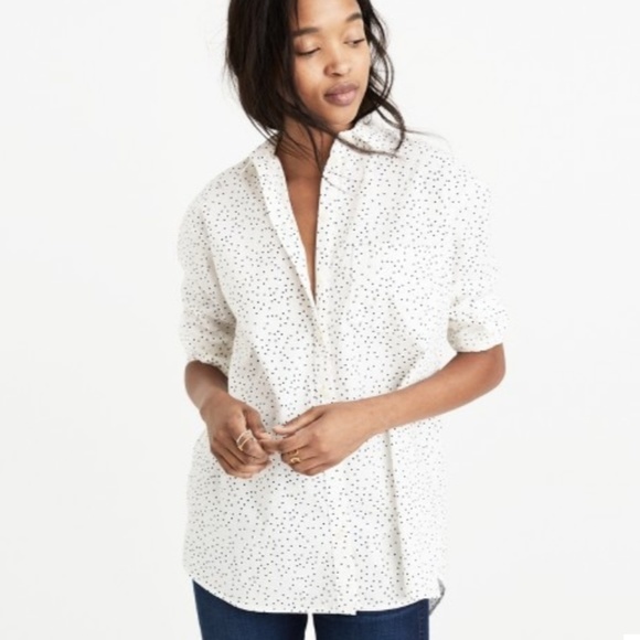 Madewell Tops - Madewell Oversized Ex-boyfriend Top in Dot Scatter